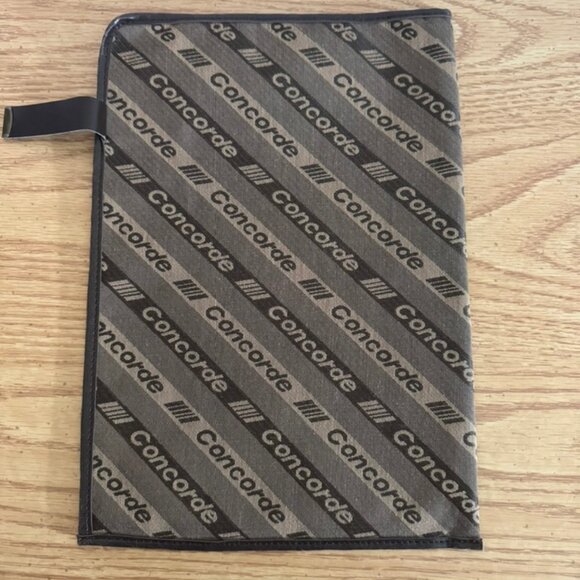 Vtg. Air France Airlines Concorde Cloth Dossier/Portfolio Case-Brown Logo Design - Picture 7 of 7